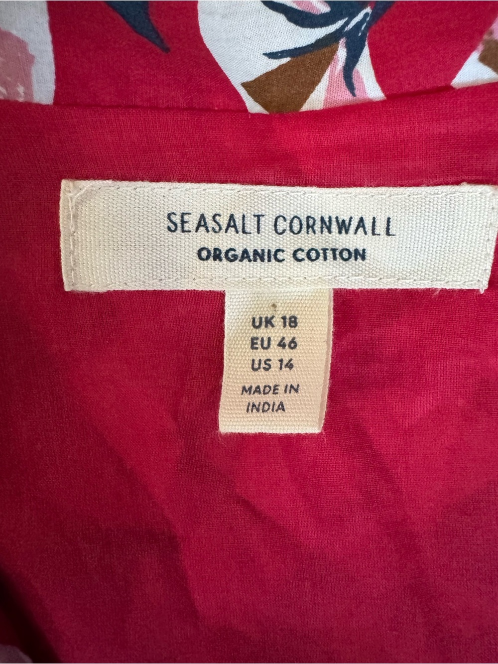 Seasalt Cornwall Charlotte Dress US 14 Organic Cotton Floral Midi Shirt Dress - Picture 7 of 8